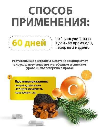 Чага березовая с клеточным соком сибирской пихты