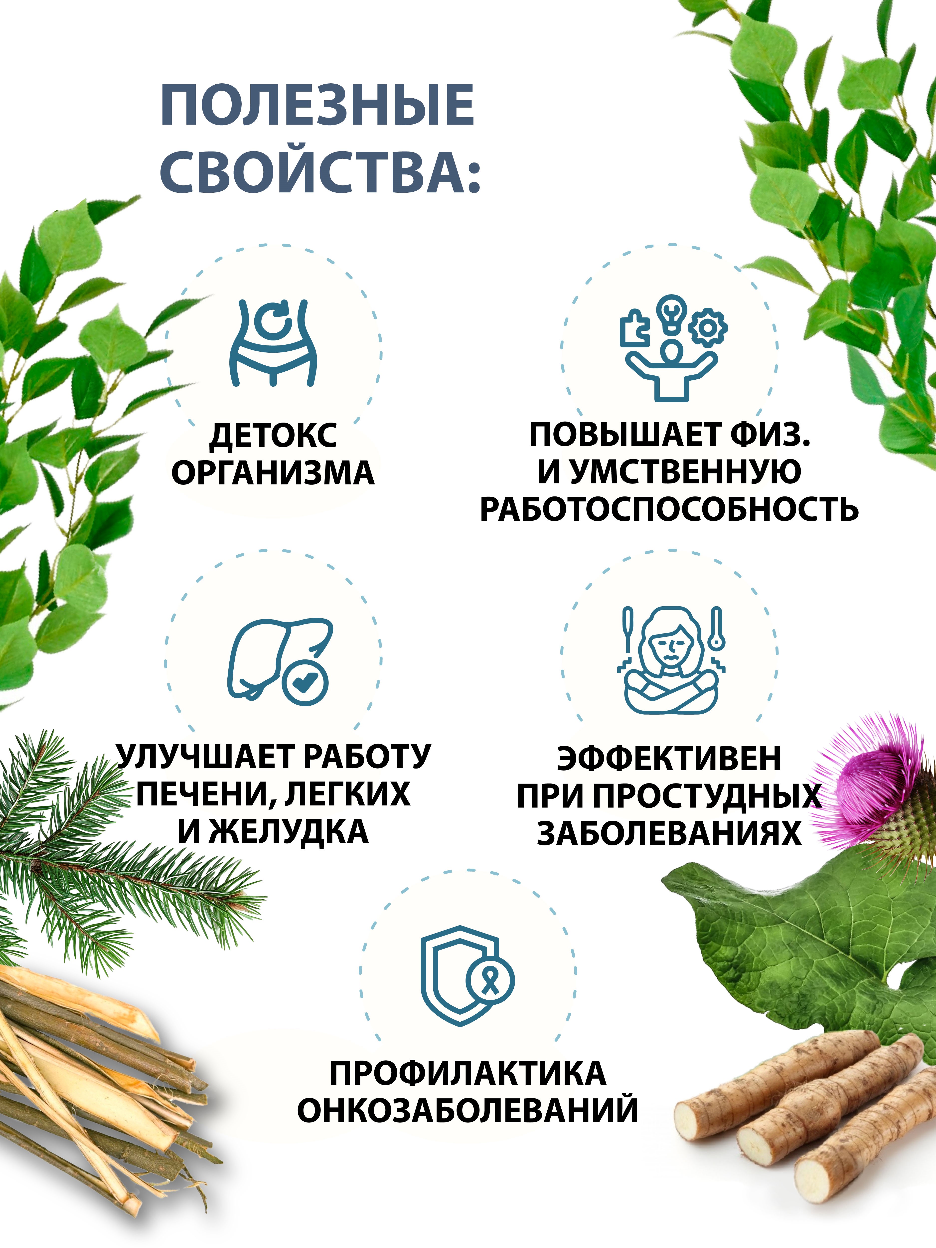 Микс экстрактов лопуха, осины и зелени сибирской пихты
